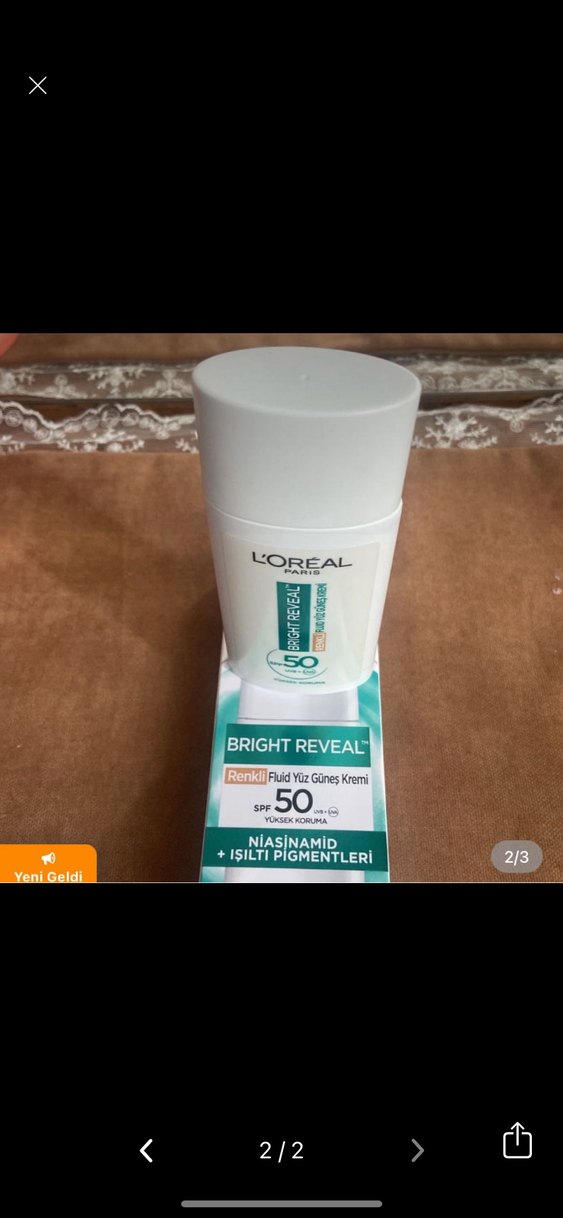 L'Oréal Bright Reveal SPF 50 Renkli Yüz Güneş Kremi - Görsel 2