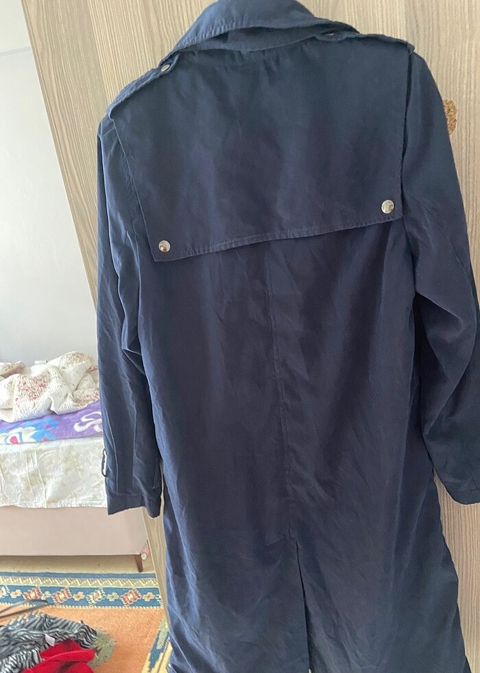 Lacivert trençkot - Görsel 2