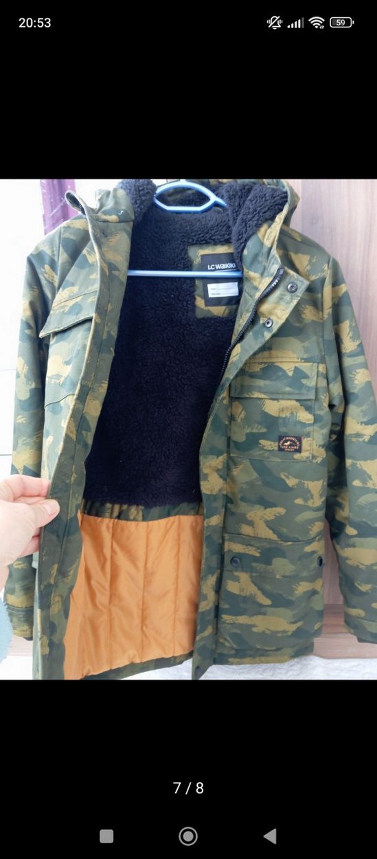 Kahverengi Kamuflaj Erkek Çocuk Kaban - Görsel 4