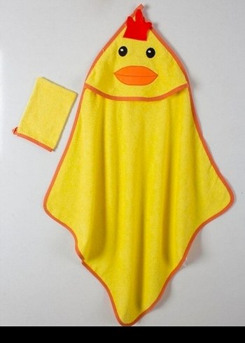 Sarı Nakışlı Erkek Çocuk Bornoz ve Havlu Seti - Görsel 2