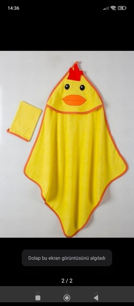 Sarı Nakışlı Erkek Çocuk Bornoz ve Havlu Seti - Görsel 2