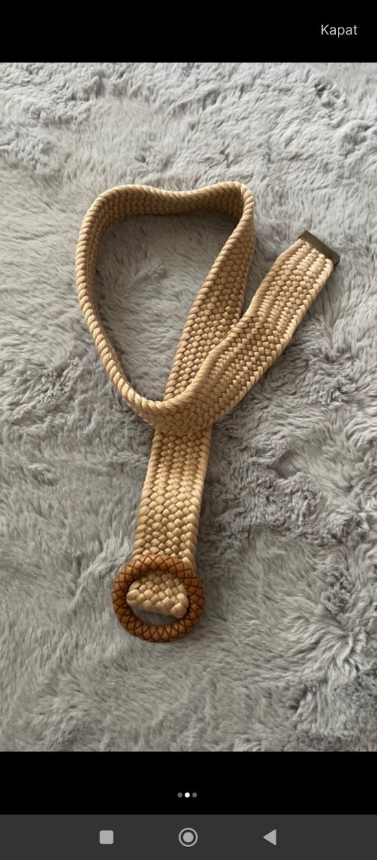 Bej Örgü Bohem Kadın Kemer - Görsel 2