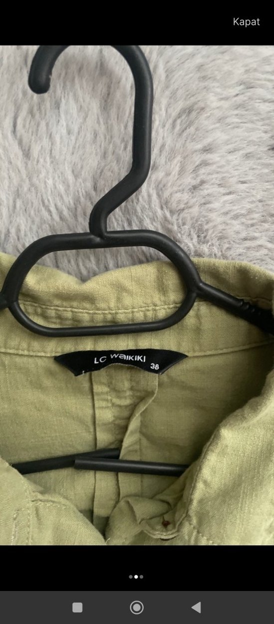 haki keten gömlek - Görsel 2