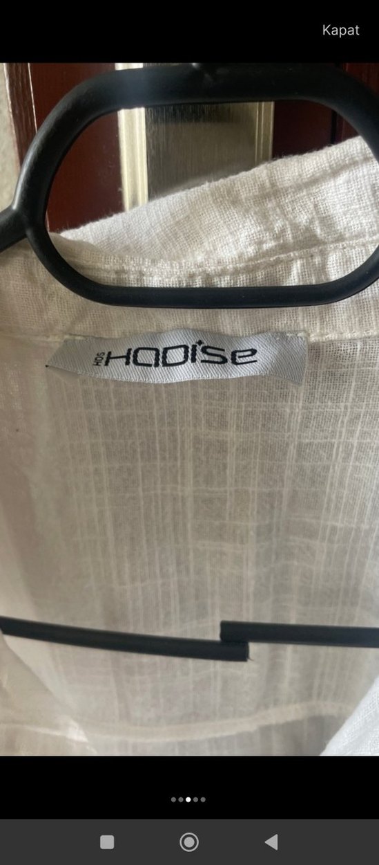 Nakışlı Cep Detaylı Beyaz Keten Gömlek - Görsel 3