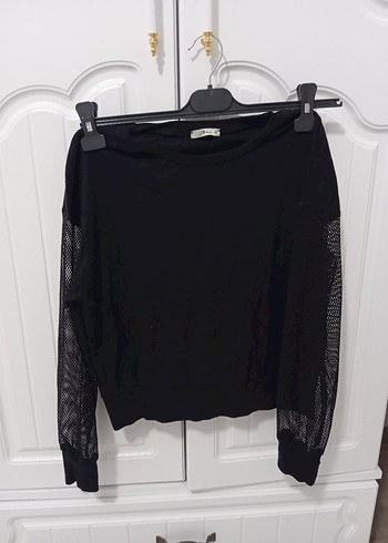 kolları file sweatshirt - Görsel 2