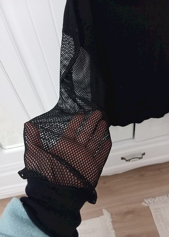 kolları file sweatshirt - Görsel 4