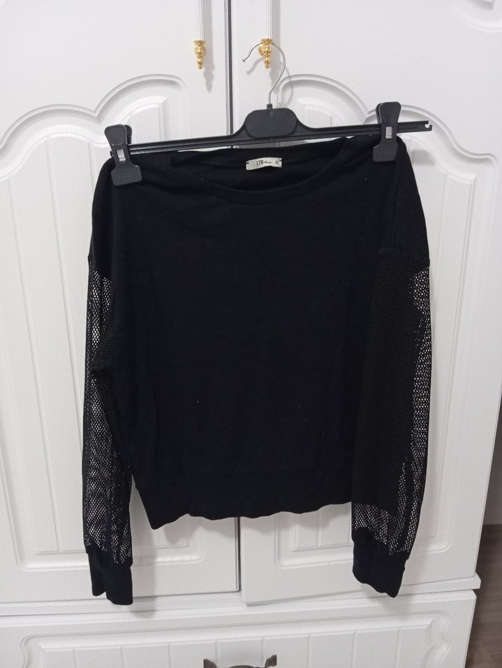 kolları file sweatshirt - Görsel 2