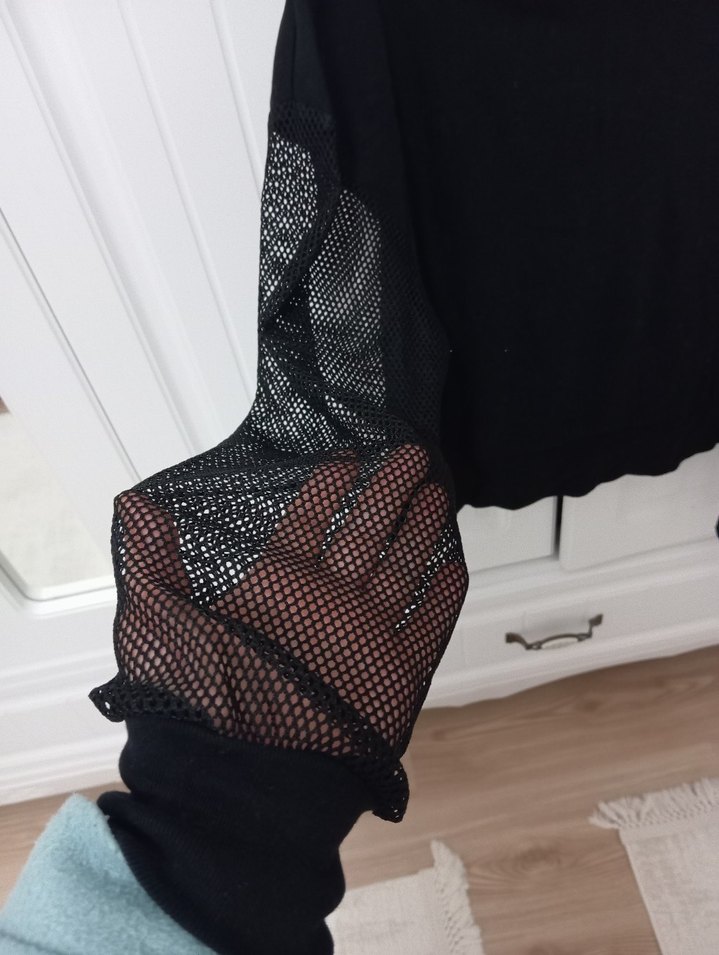 kolları file sweatshirt - Görsel 4