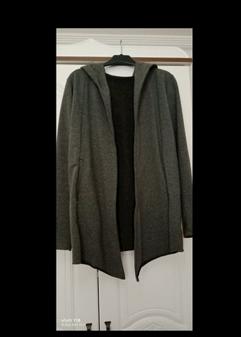 Gri Erkek Uzun Kollu Kemerli Hırka - Görsel 2