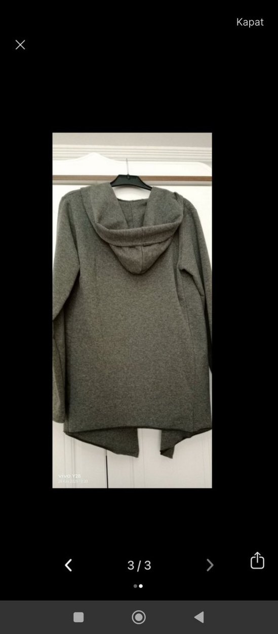 Gri Erkek Uzun Kollu Kemerli Hırka - Görsel 3