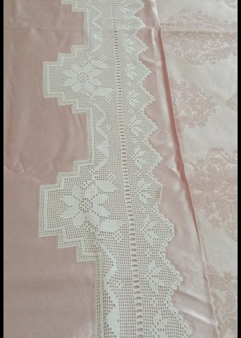 İşlemeli Pembe Parlak Yatak Örtüsü - Görsel 7