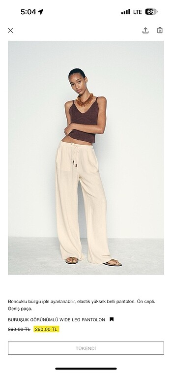 Zara Bol Pantolon