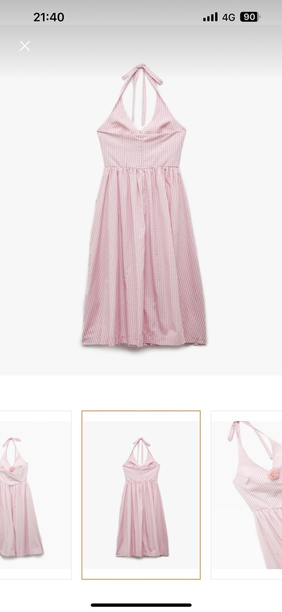 Koton Pembe Pamuklu Askılı Elbise - Görsel 2