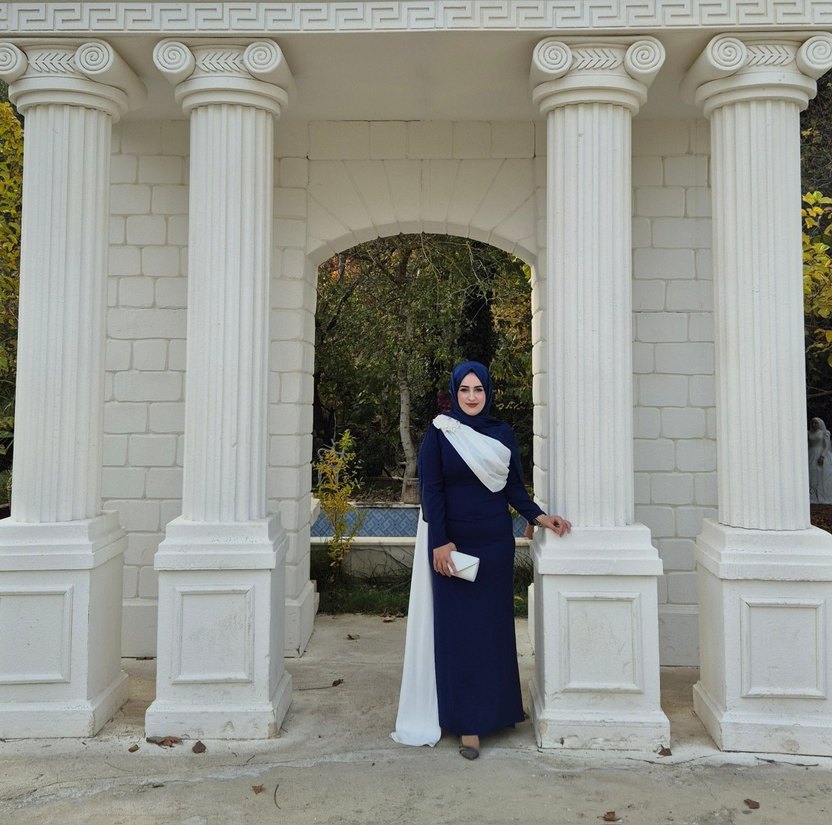 Castilya Drapeli Uzun Kollu Abiye Elbise - Görsel 2