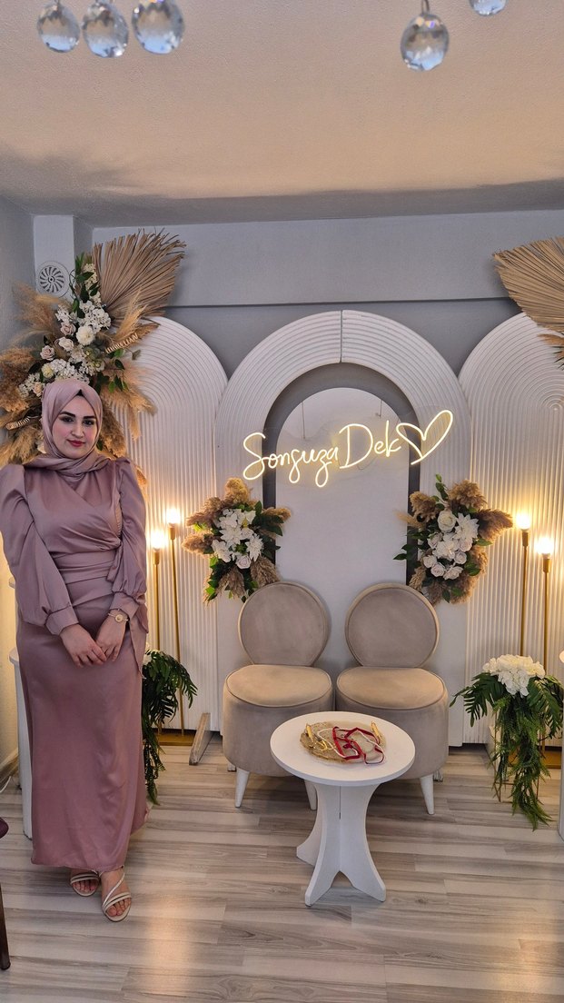 Drapeli Uzun Kol Abiye Elbise - Görsel 2