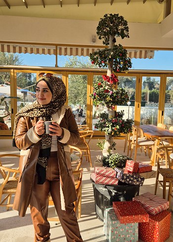 Kürk Detaylı Deri Kadın Uzun Kaban - Görsel 3