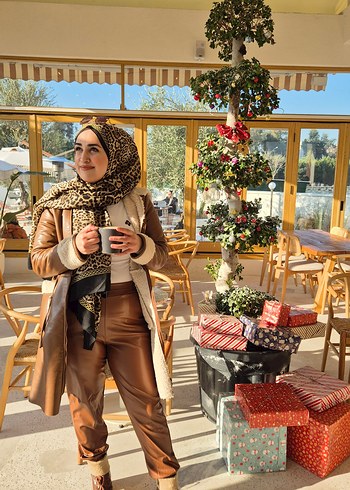 Kürk Detaylı Deri Kadın Uzun Kaban - Görsel 2