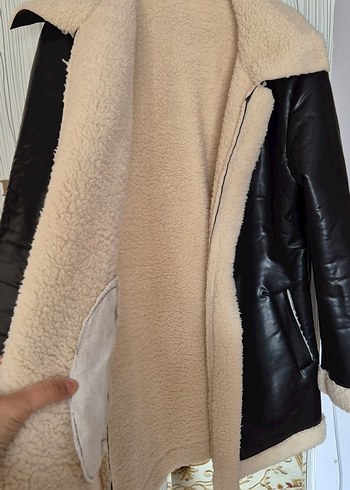 Beyaz, Kürk Detaylı Kadın ceket - Görsel 3