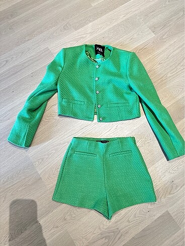 Zara Zara tüvit ceket şort takım