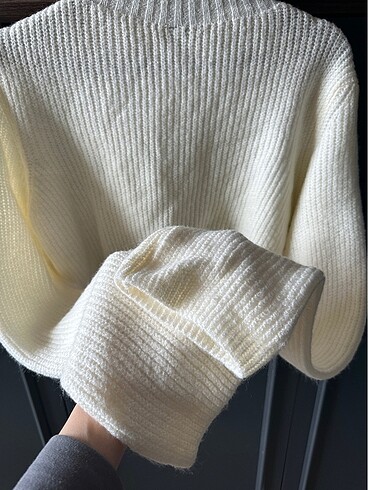 xl Beden beyaz Renk Crop kazak