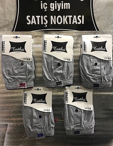 Tutku Penye Boxer Gri 2XLBeden 5Adet