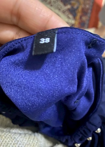 Parlak Mavi Midi Mezuniyet Elbisesi - Görsel 4