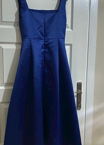 Parlak Mavi Midi Mezuniyet Elbisesi - Görsel 3