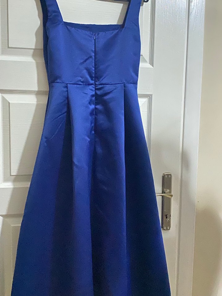 Parlak Mavi Midi Mezuniyet Elbisesi - Görsel 2