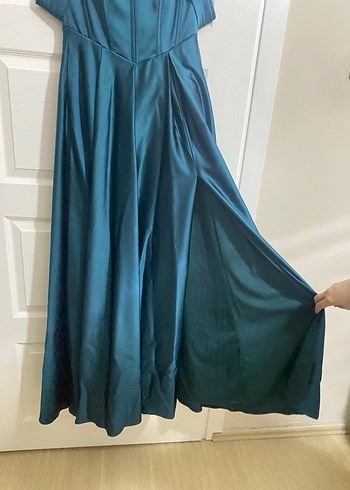 Lacivert Straplez Gotik Uzun Abiye - Görsel 4