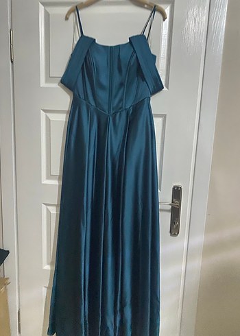 Lacivert Straplez Gotik Uzun Abiye - Görsel 5