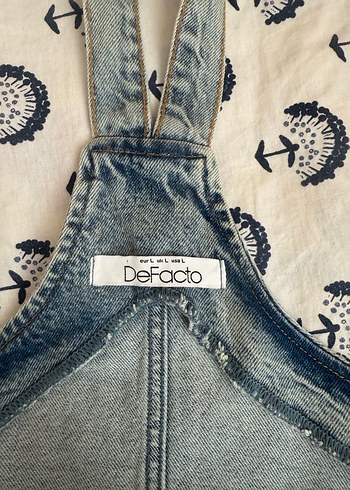 Düğmeli Kadın Kot Salopet Midi Boy Defacto L beden - Görsel 2