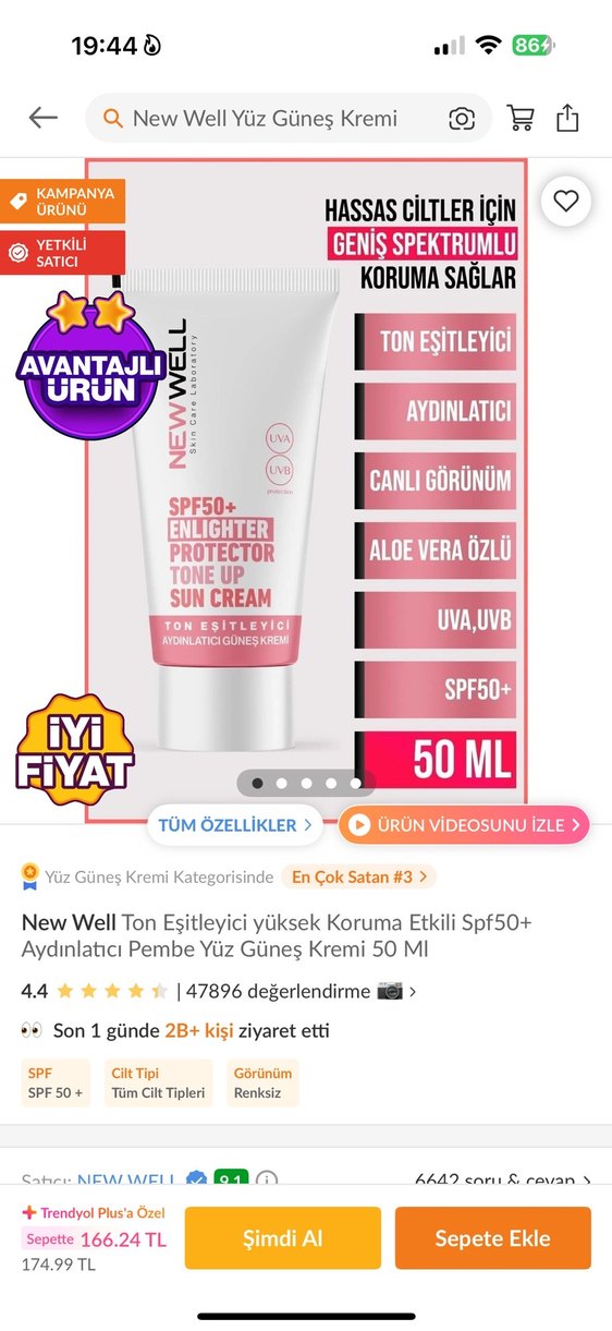 New Well SPF50+ Ton Eşitleyici Güneş Kremi - Görsel 2