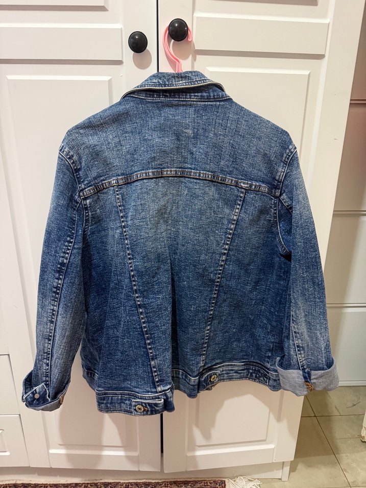 Mango xl/l beden Düğmeli Mavi Kadın Denim Ceket - Görsel 3