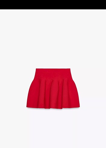 Kırmızı Fırfırlı Mini Etek