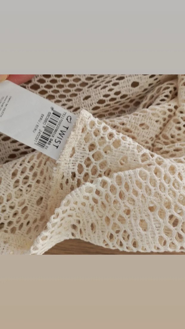 TWIST MARKA Nakışlı Beyaz Bohem Uzun Örme Elbise - Görsel 3