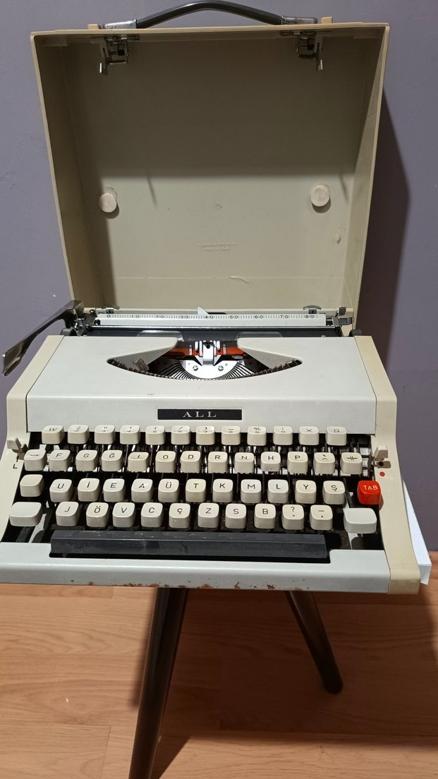 Gri Beyaz Mekanik Daktilo - Görsel 4