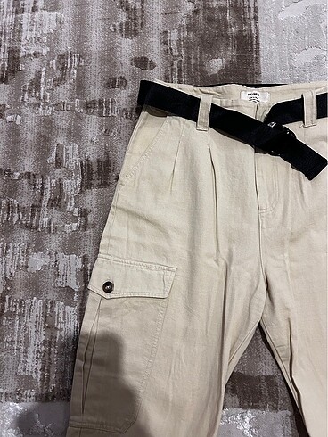 Pull and bear keten karışımlı pantolon