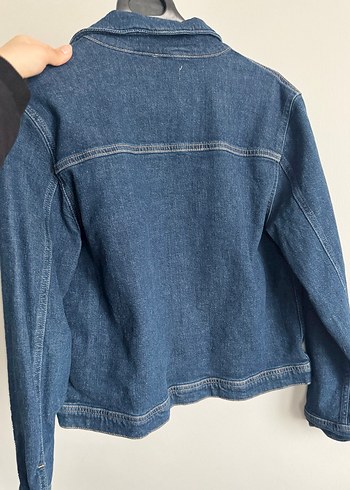 Düğmeli Mavi Kadın Denim Ceket - Görsel 3