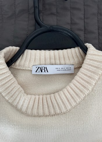 Gri Çizgili Beyaz Örgü Kadın Kazak - Görsel 4