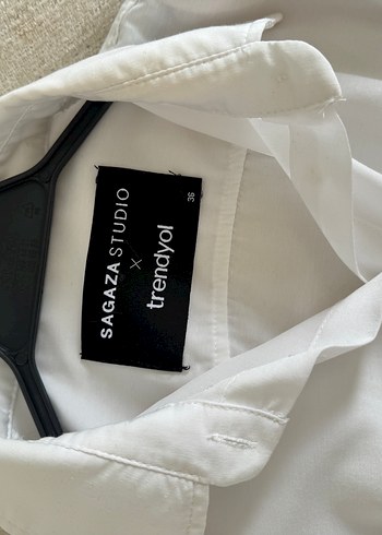 Beyaz Klasik Mini Keten gömlek - Görsel 4