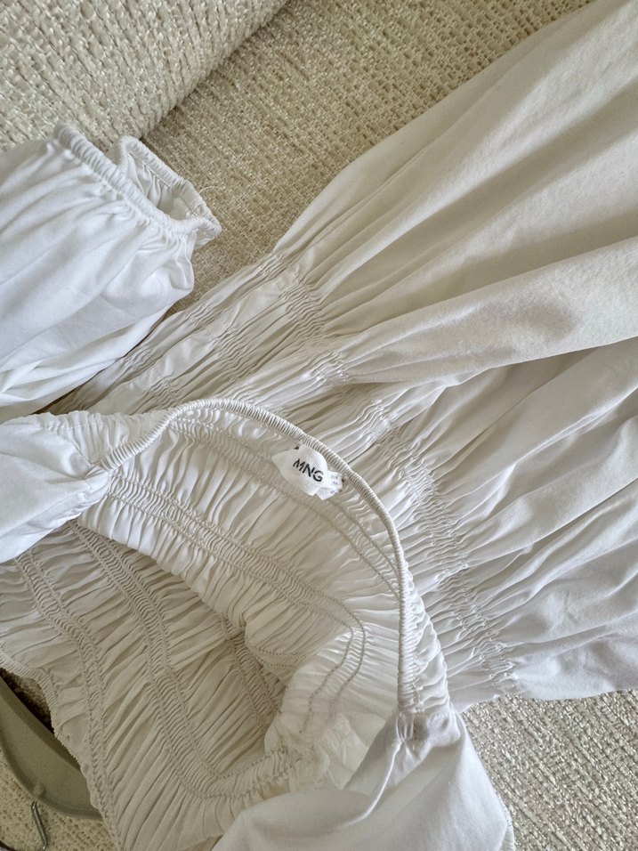 Mango Beyaz Bohem Mini elbise - Görsel 3