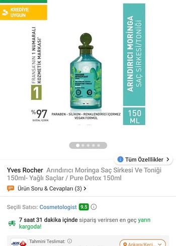 Yves Rocher Yves Rocher Saç Arındırıcı Sirke Şampuanı 150 ml