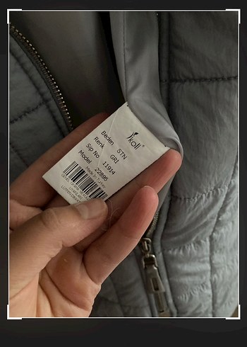 İkoll mont Gri Kapitone - Görsel 6