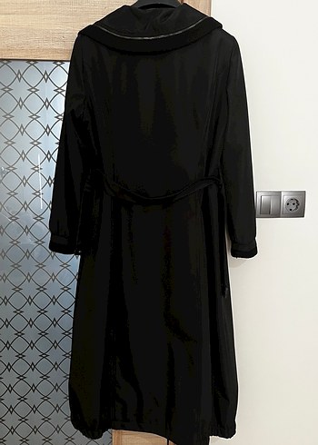 Doque Uzun Siyah Gotik Fermuarlı Kadın Kaban - Görsel 6