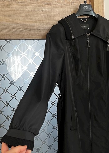 Doque Uzun Siyah Gotik Fermuarlı Kadın Kaban - Görsel 3