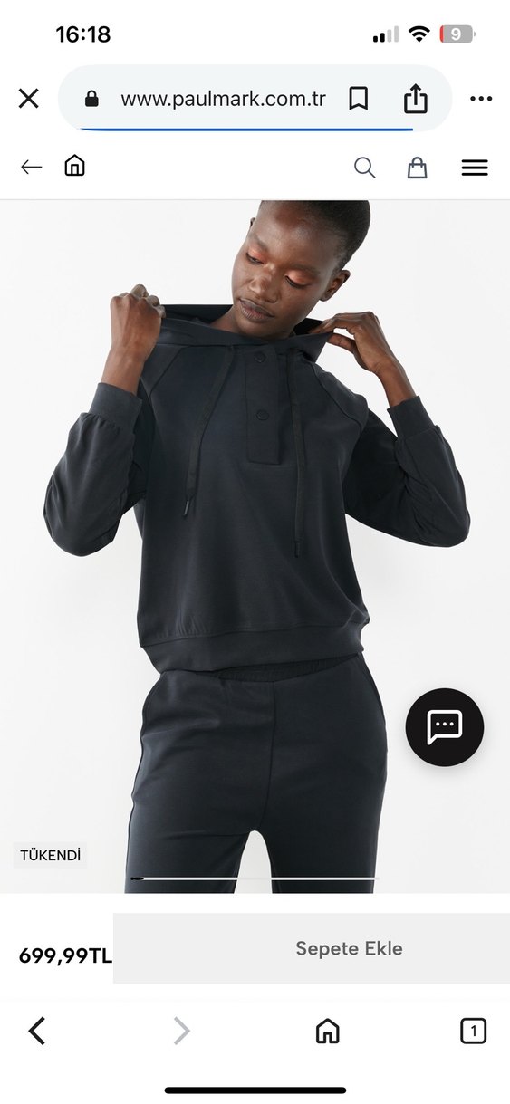 Paul mark Uzun Kollu Siyah Kadın Eşofman Takımı - Görsel 2