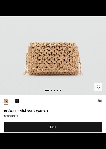 Beden camel Renk Mango Bej Örgü Bohem Kadın Portföy Çanta