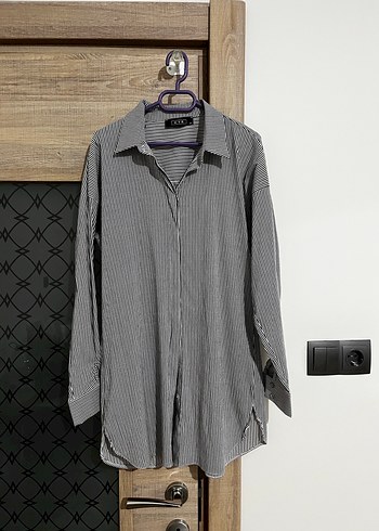 Kayra Gri Uzun Kollu Kadın Gömlek - Görsel 2