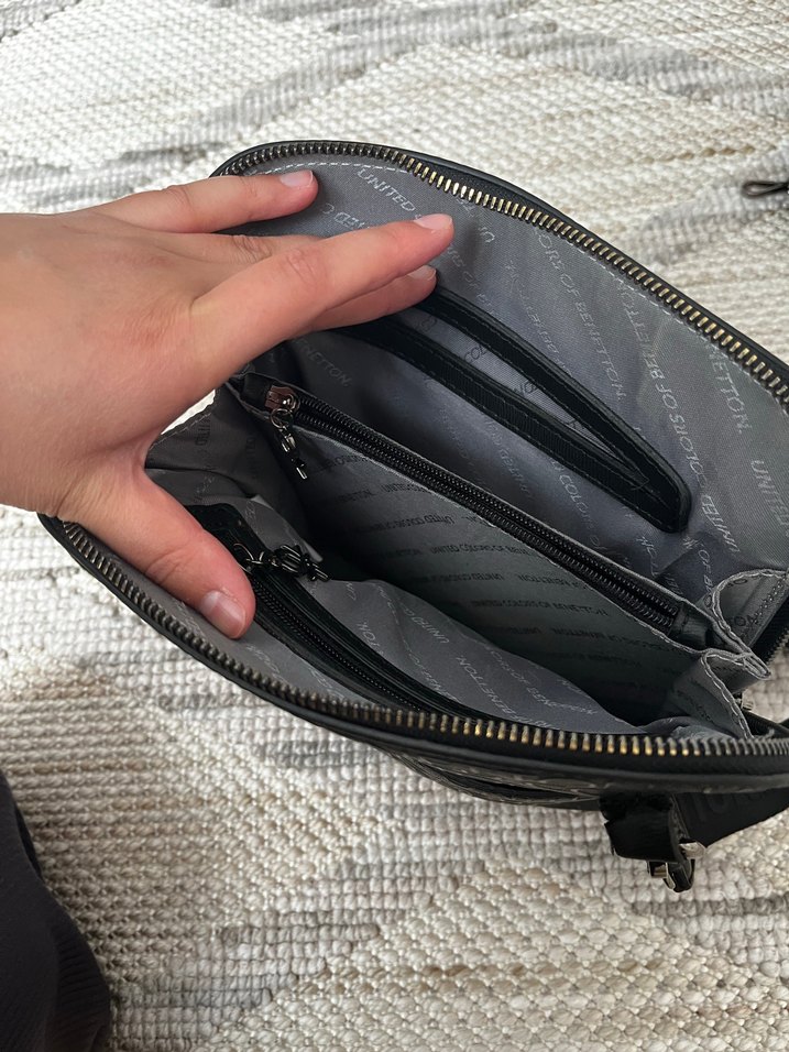 Siyah Deri Bel Detaylı Kadın Çapraz Çanta - Görsel 4