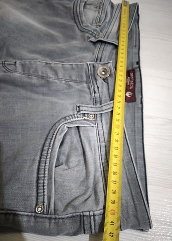 Gri Düğmeli Erkek Denim Pantolon - Görsel 5